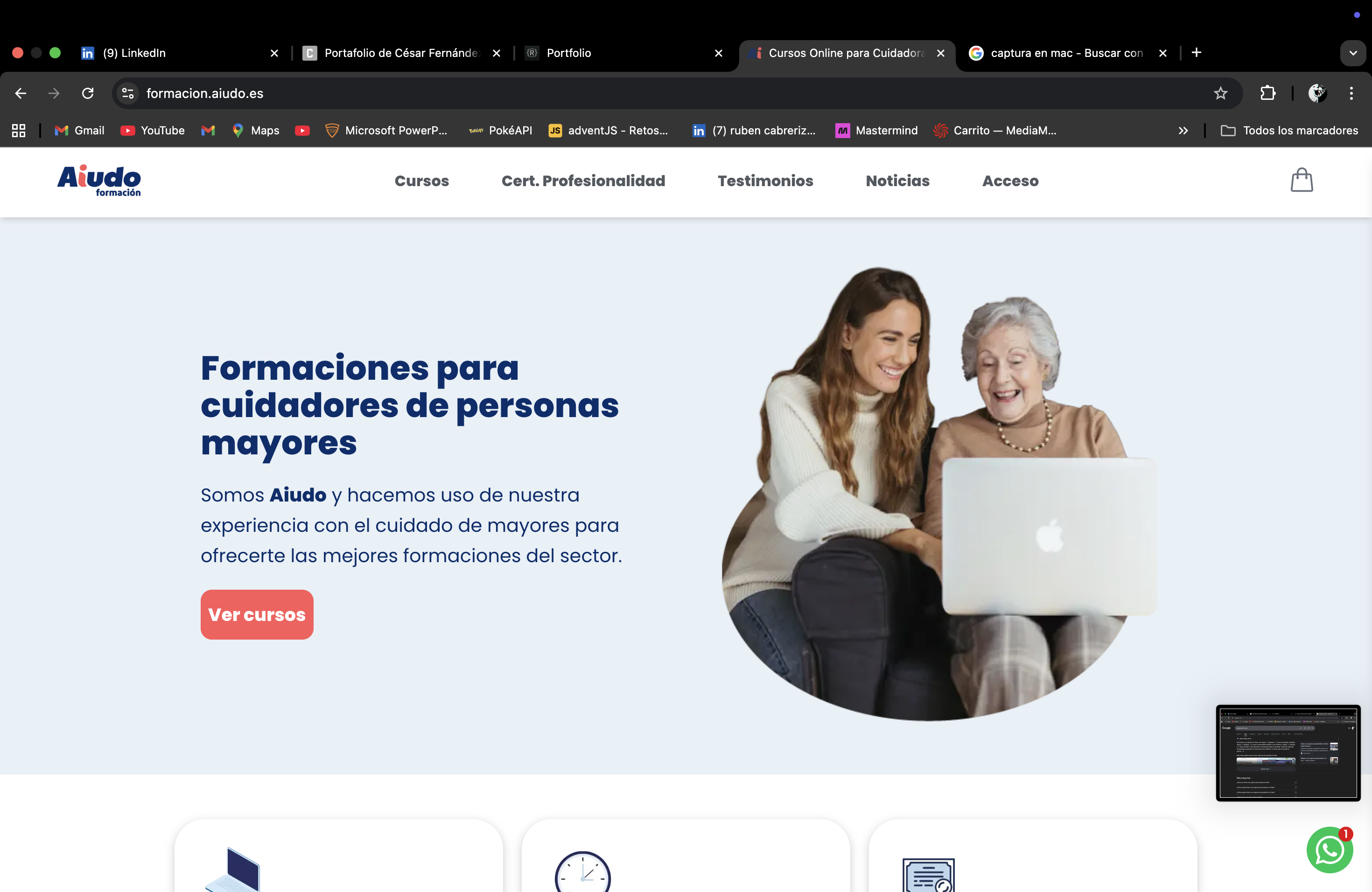 Página de inicio de Aiudo Formación